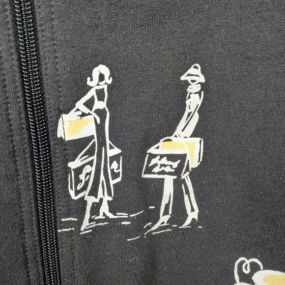 Koret ladies full zip jacket medium with darling French scenes throughout - Picture 9 of 14